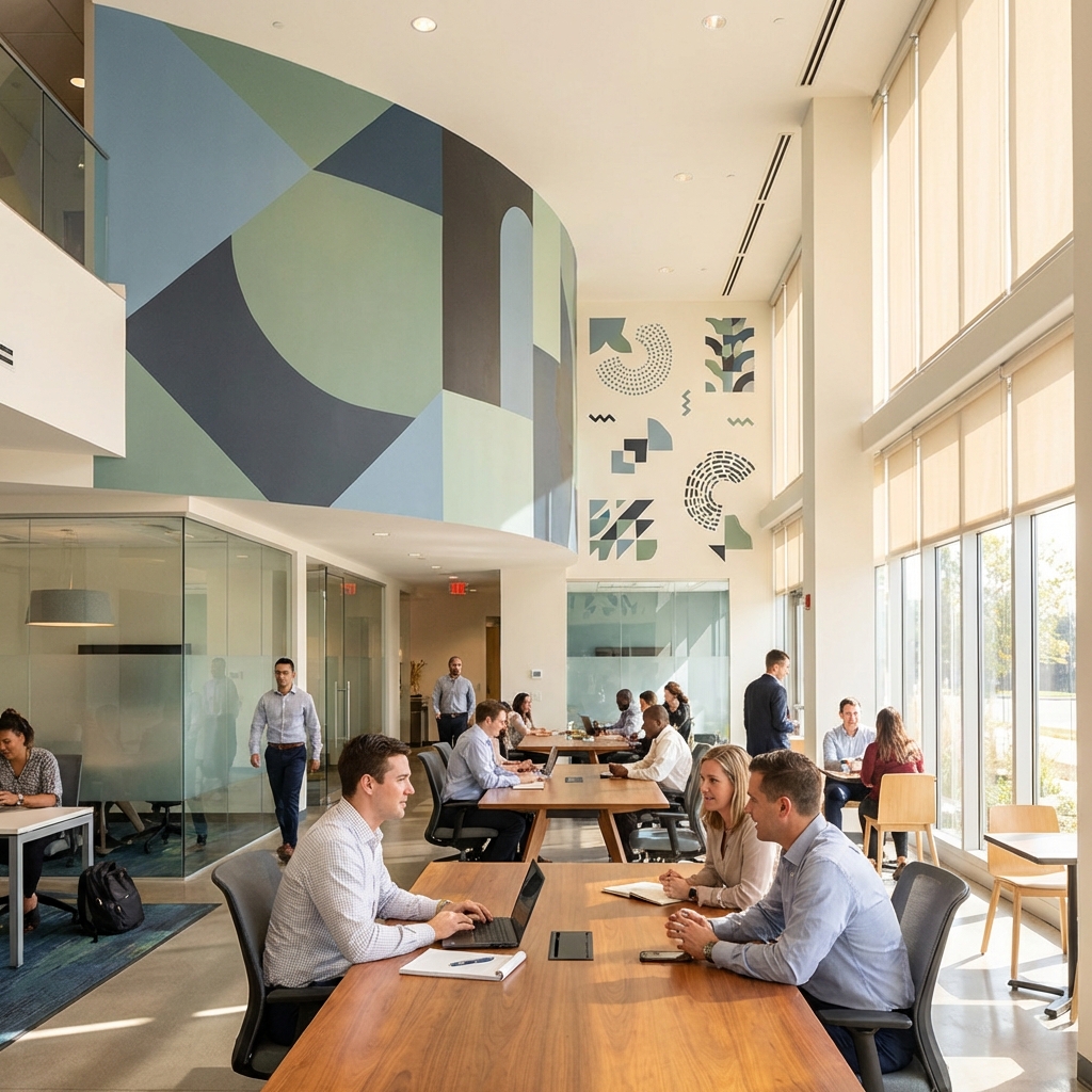 Irodaház dekor festés